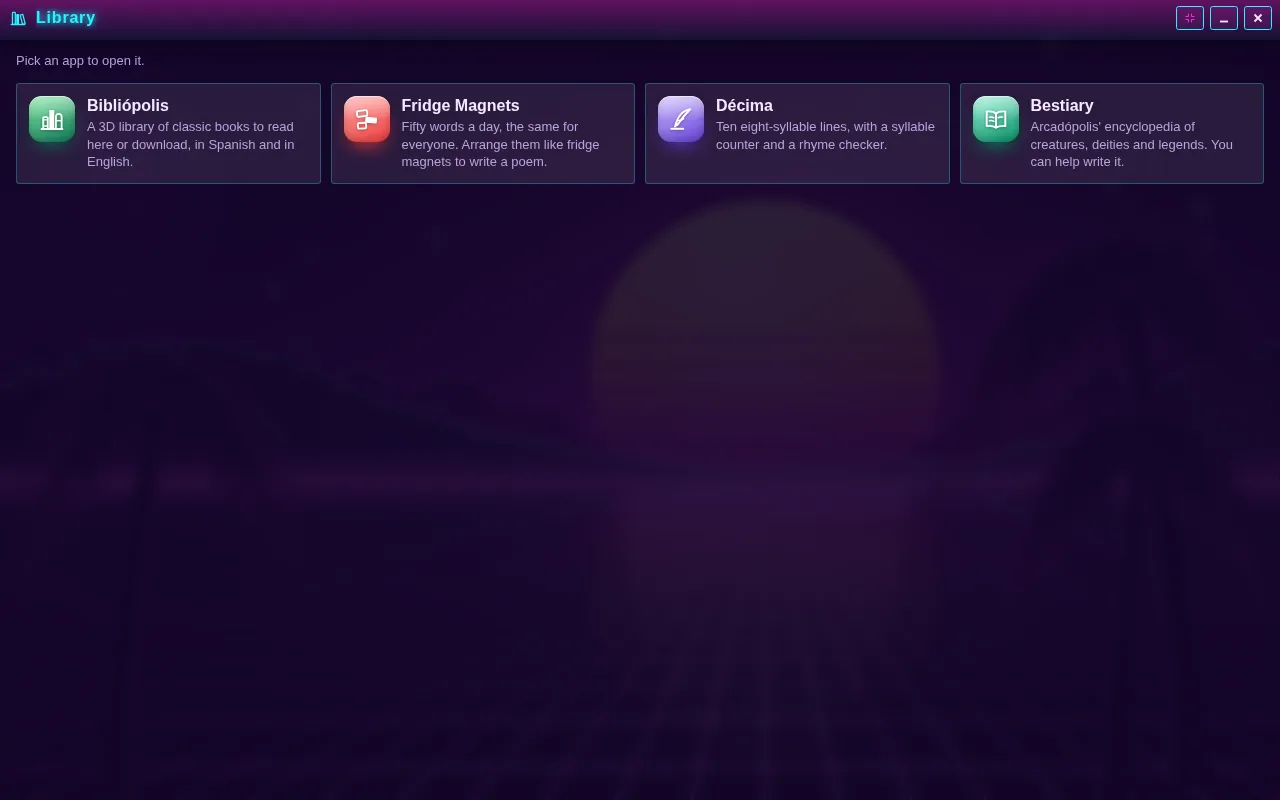 Writing open on the Arcadópolis desktop