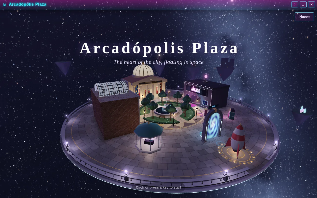 Arcadópolis Plaza open on the Arcadópolis desktop