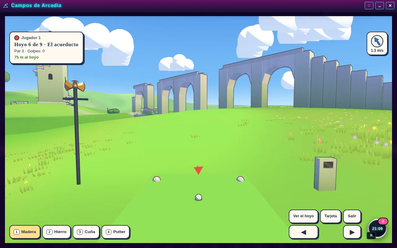 Golf abierta en el escritorio de Arcadópolis