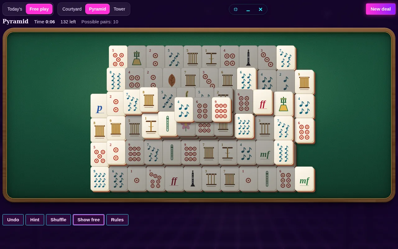 Mahjong Solitaire open on the Arcadópolis desktop