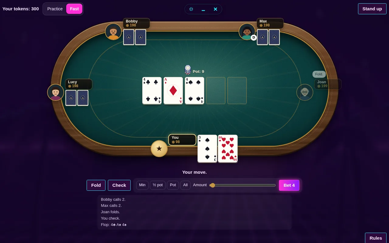 Poker open on the Arcadópolis desktop