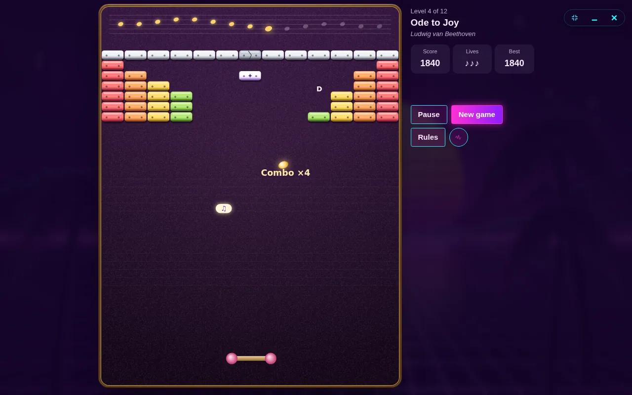 Block Breaker open on the Arcadópolis desktop