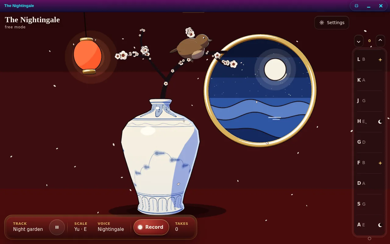 The Nightingale open on the Arcadópolis desktop
