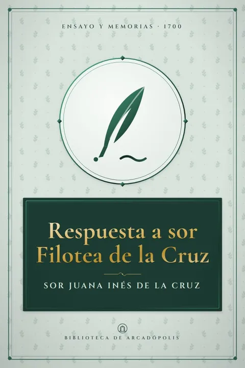 Portada de «Respuesta a sor Filotea de la Cruz»