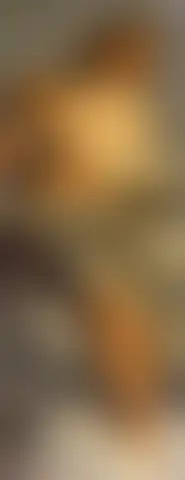 Mujer joven sentada sobre nubes, con velos y un manto, sostiene un objeto redondo dorado; arriba brilla una estrella