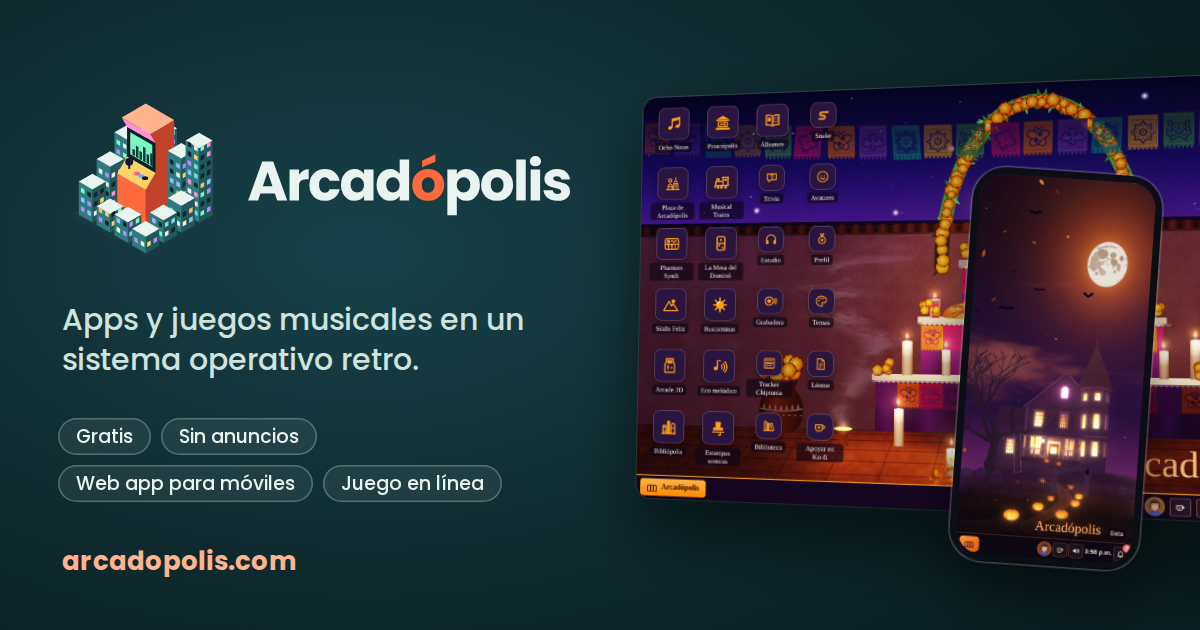 Arcadópolis · music apps and games in a retro operating system